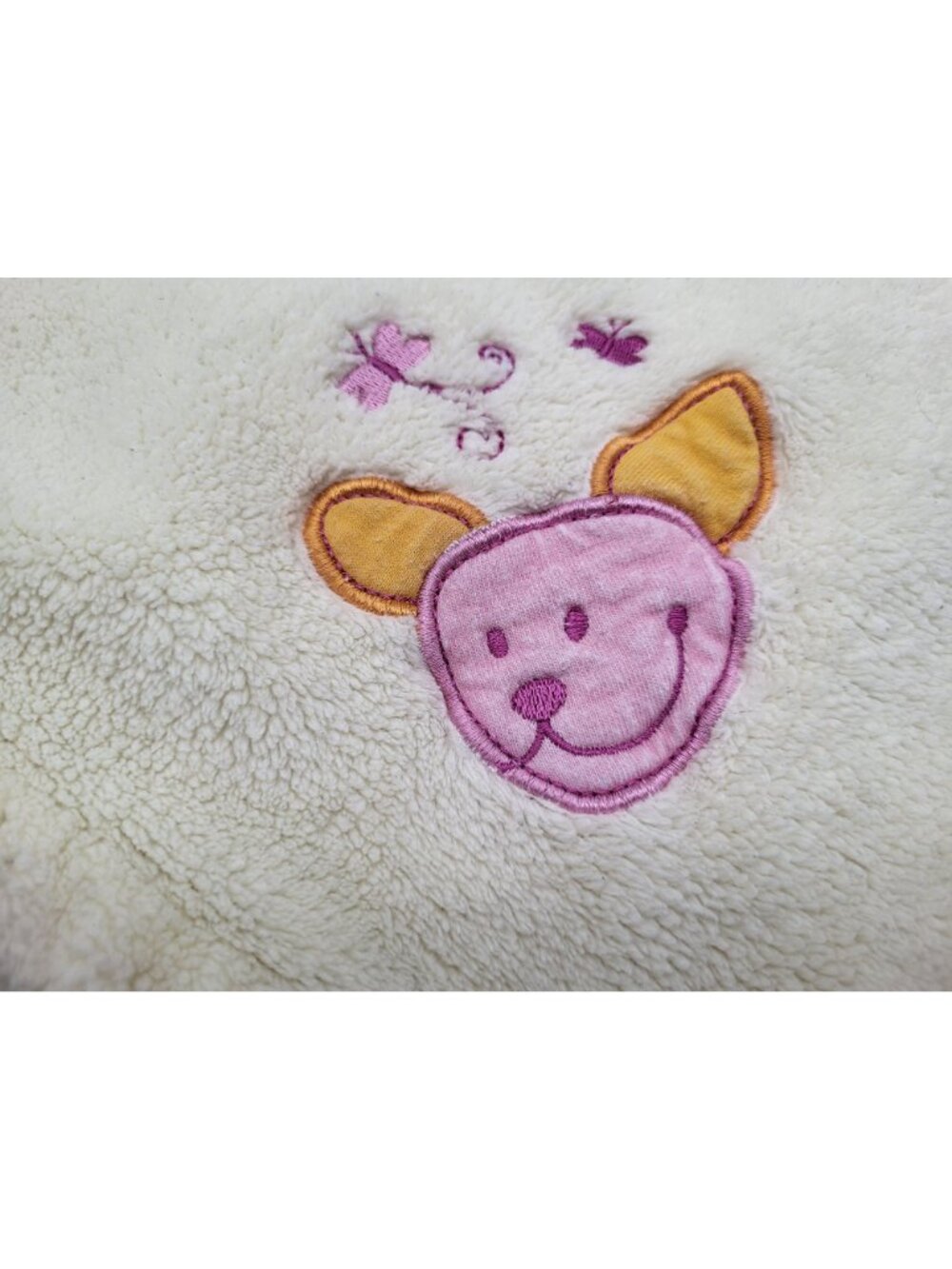 Gagou Tagou Kangaroo Yellow Pink Fleece Baby Blanket Security Lovey - Picture 2 of 7